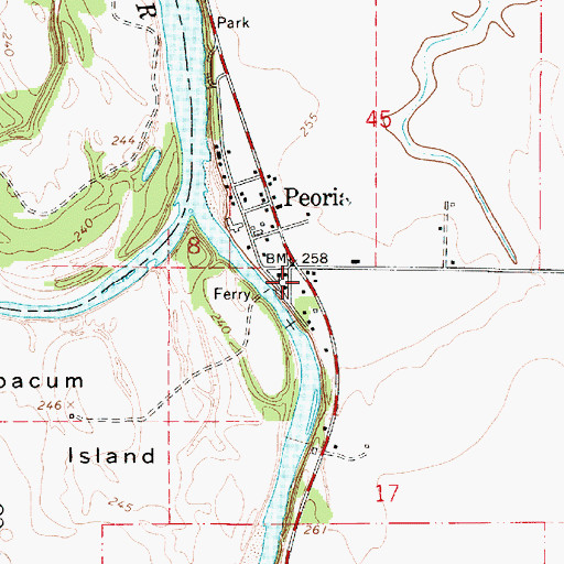 Topographic Map of Burlington Post Office (historical), OR