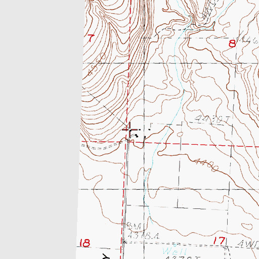 Topographic Map of Butte Post Office (historical), OR