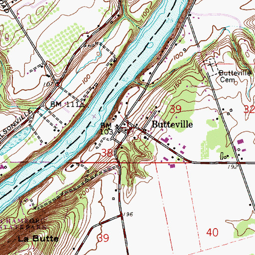 Topographic Map of Butteville Post Office (historical), OR