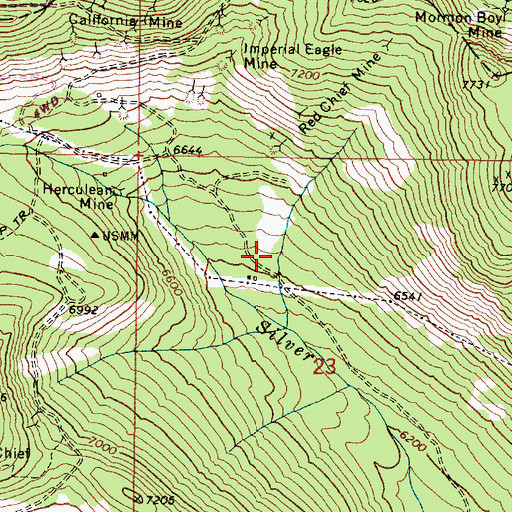 Topographic Map of Cableville Post Office (historical), OR