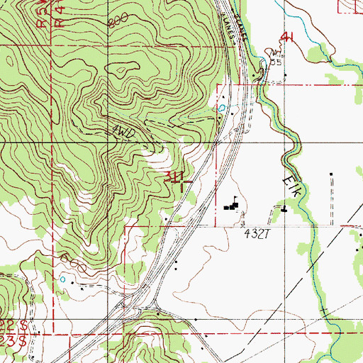 Topographic Map of Calvert Post Office (historical), OR