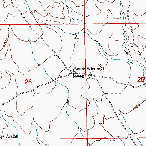 Topographic Map of South Windmill, AZ