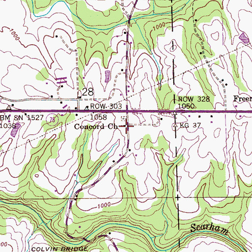 Topographic Map of Concord Baptist Church, AL