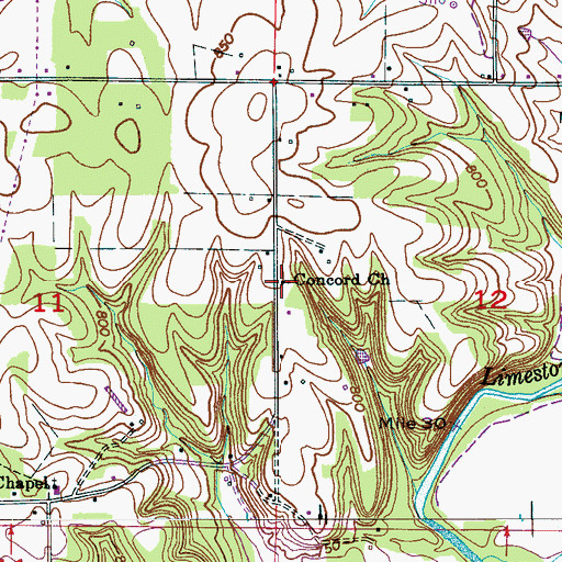 Topographic Map of Concord Baptist Church, AL