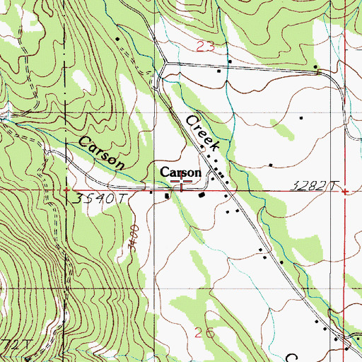 Topographic Map of Carson Post Office (historical), OR