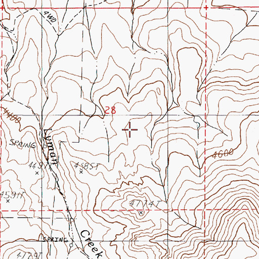 Topographic Map of Caviness Post Office (historical), OR