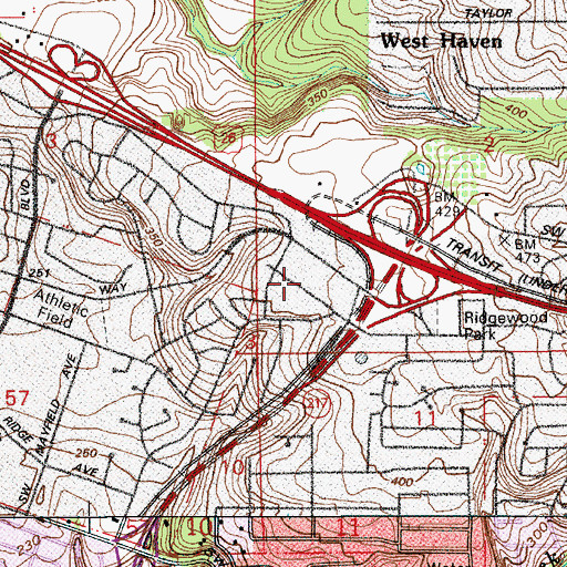 Topographic Map of Cedar Hills Post Office, OR