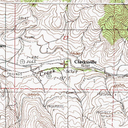 Topographic Map of Clarksville Post Office (historical), OR