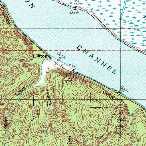 Topographic Map of Clifton Post Office (historical), OR