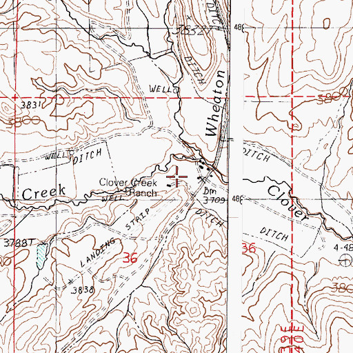 Topographic Map of Clover Post Office (historical), OR