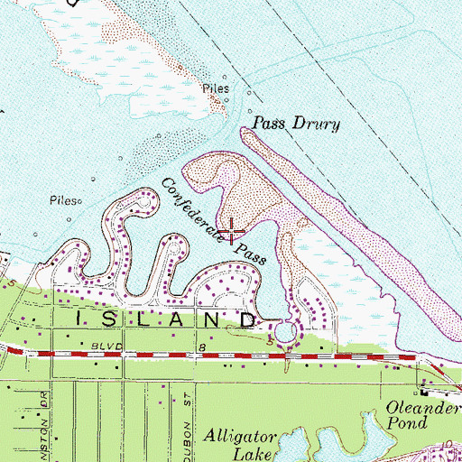 Topographic Map of Confederate Pass, AL
