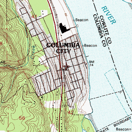 Topographic Map of Columbia City Post Office, OR