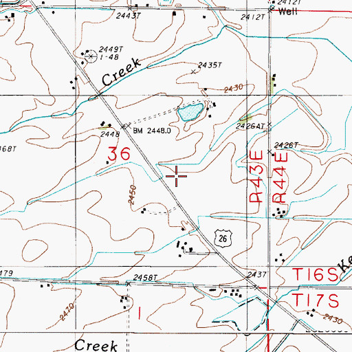 Topographic Map of Columbine Post Office (historical), OR