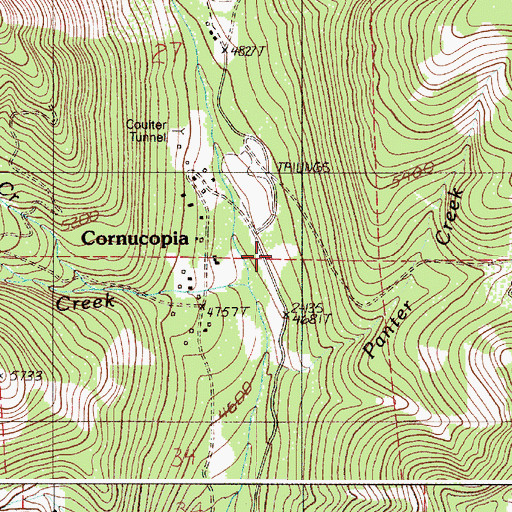 Topographic Map of Cornucopia Post Office (historical), OR