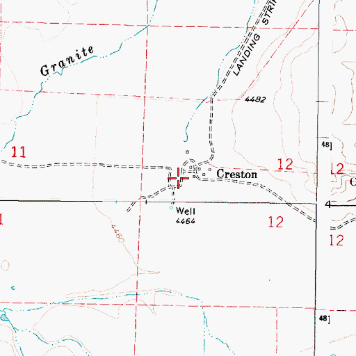 Topographic Map of Creston Post Office (historical), OR