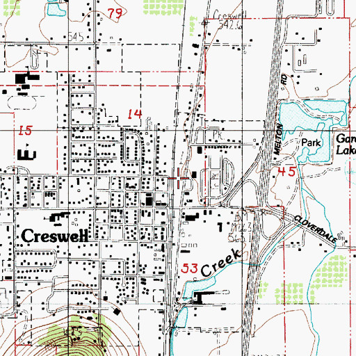 Topographic Map of Creswell Post Office, OR