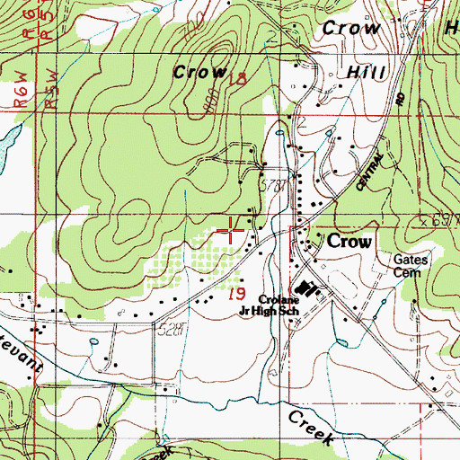 Topographic Map of Crow Post Office (historical), OR