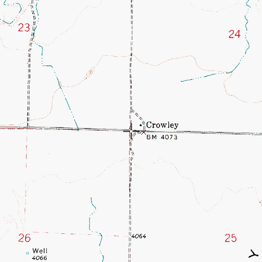 Topographic Map of Crowley Post Office (historical), OR