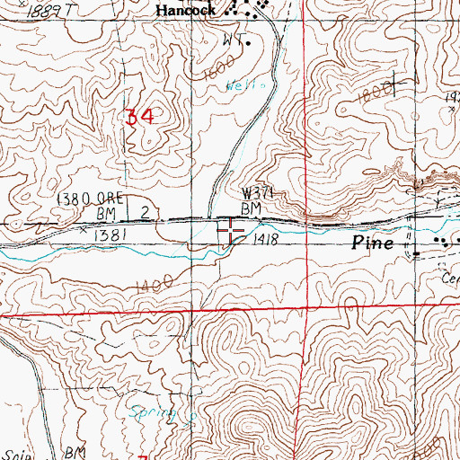 Topographic Map of Crown Rock Post Office (historical), OR