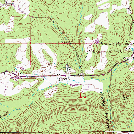 Topographic Map of Conn Cemetery, AL