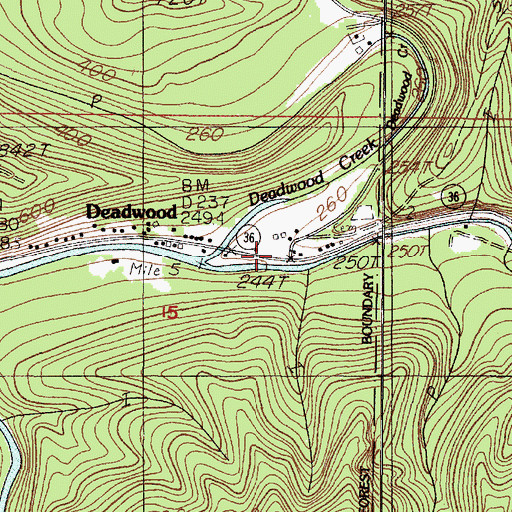 Topographic Map of Deadwood Post Office, OR