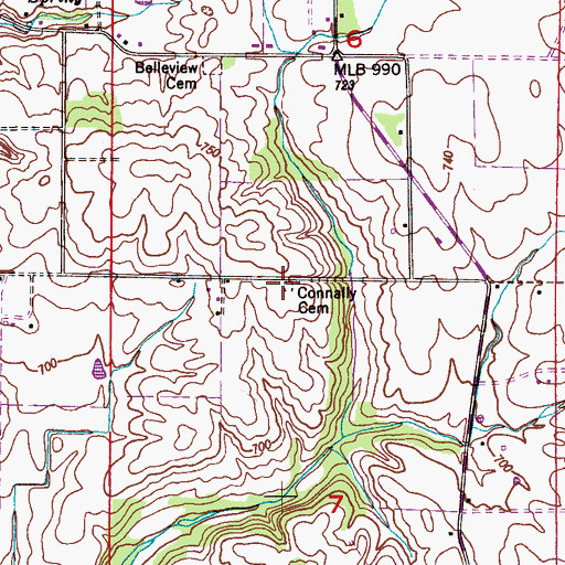 Topographic Map of Connally Cemetery, AL