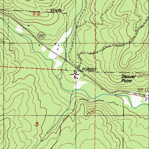 Topographic Map of Denver Post Office (historical), OR