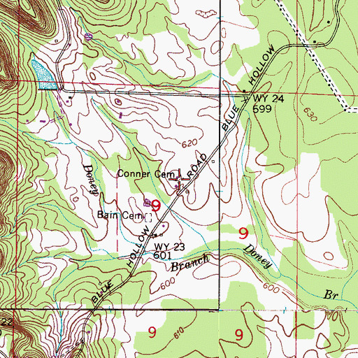 Topographic Map of Conner Cemetery, AL