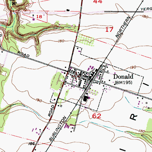Topographic Map of Donald Post Office, OR
