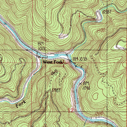 Topographic Map of Dothan Post Office (historical), OR