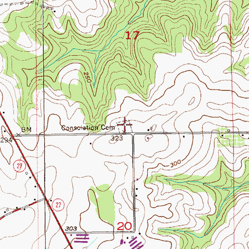Topographic Map of Consolation Cemetery, AL