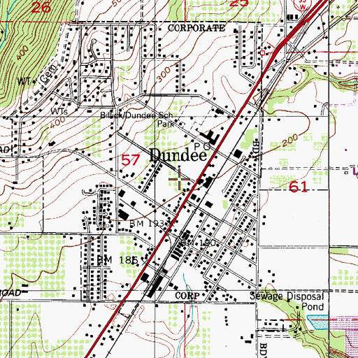 Topographic Map of Dundee Post Office, OR
