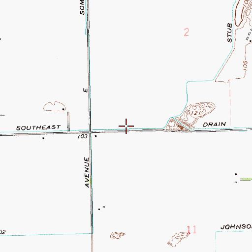 Topographic Map of Southeast Drain, AZ