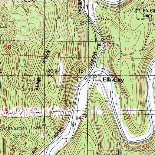 Topographic Map of Elk City Post Office (historical), OR