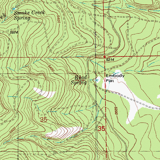 Topographic Map of Embody Post Office (historical), OR