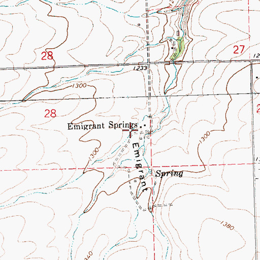 Topographic Map of Emigrant Springs Post Office (historical), OR