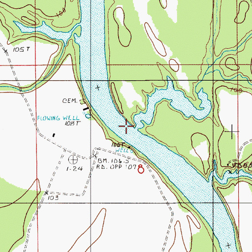 Topographic Map of Cook Branch, AL