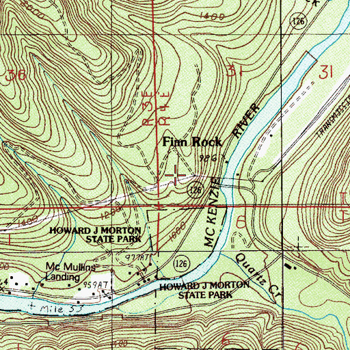 Topographic Map of Finn Rock Post Office (historical), OR