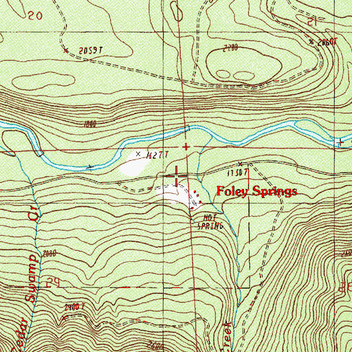 Topographic Map of Foley Springs Post Office (historical), OR
