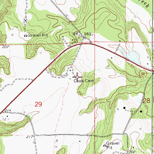 Topographic Map of Cook Cemetery, AL