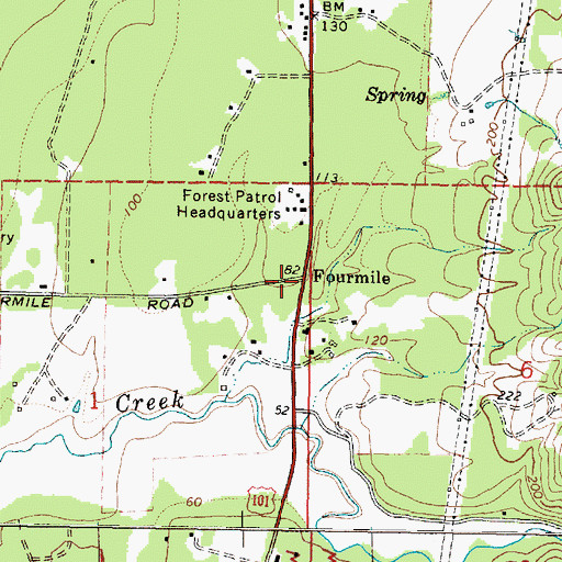 Topographic Map of Fourmile Post Office (historical), OR