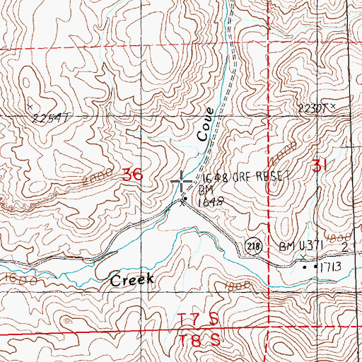 Topographic Map of Francisville Post Office (historical), OR