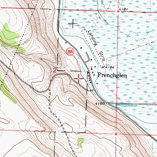 Topographic Map of Frenchglen Post Office, OR