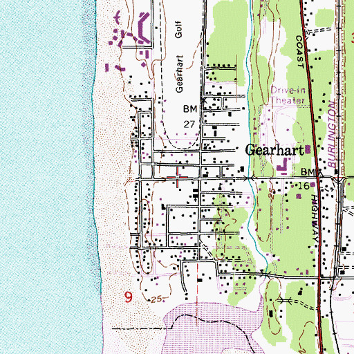 Topographic Map of Gearhart Post Office, OR