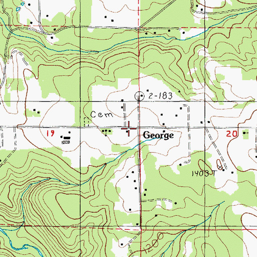 Topographic Map of George Post Office (historical), OR