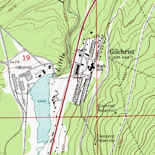 Topographic Map of Gilchrist Post Office, OR