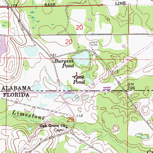 Topographic Map of Cook Pond, AL