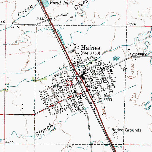 Topographic Map of Haines Post Office, OR