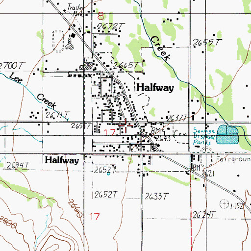 Topographic Map of Halfway Post Office, OR