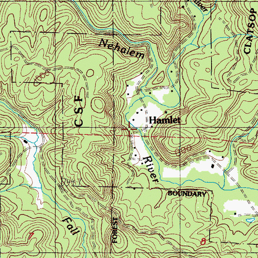 Topographic Map of Hamlet Post Office (historical), OR